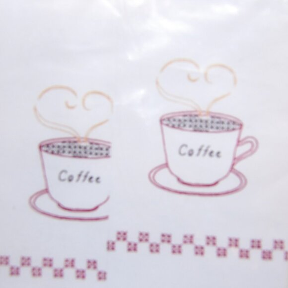 JDNA Decorative Coffee Time Hand Towels 320-127 Stamped Cross Stitch/Embroidery - Picture 2 of 4
